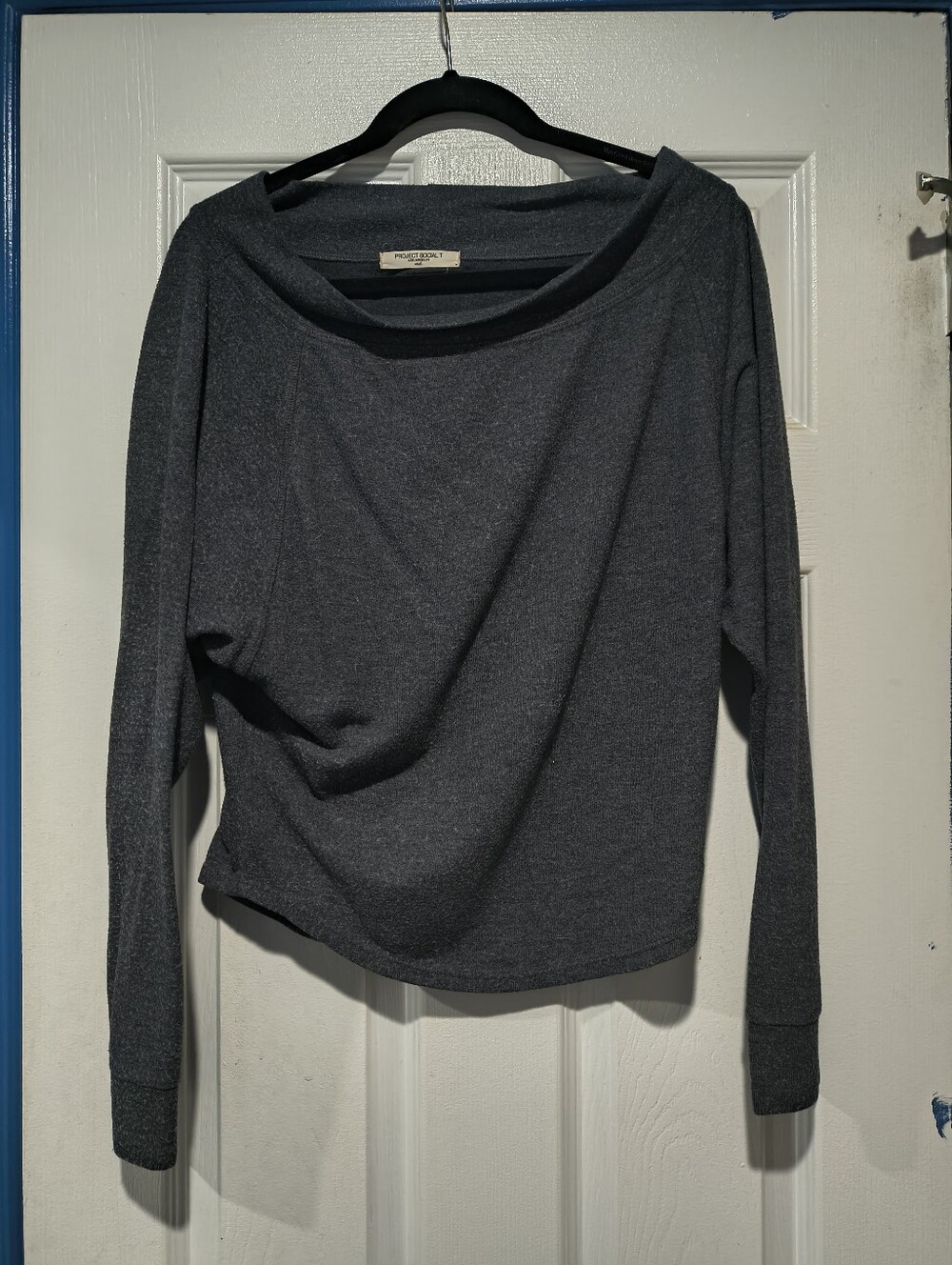 Project Social T Asymmetrical Off-the-Shoulder Knit Top